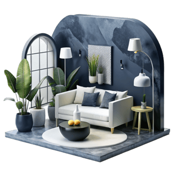 vibrant classic Minimalist Living Room with Gray Rug Cutout genuine png