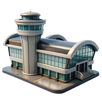 vibrant modern Modern Architecture Airport Building Isolated premium png