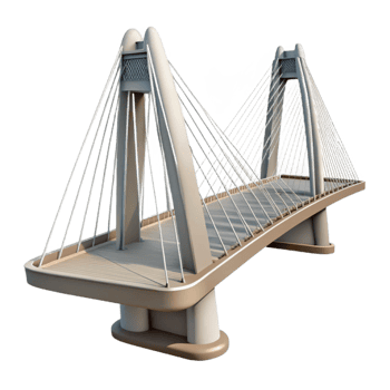 beautiful abstract Modern Architecture Bridge Cable Stayed Design Transparent Background png