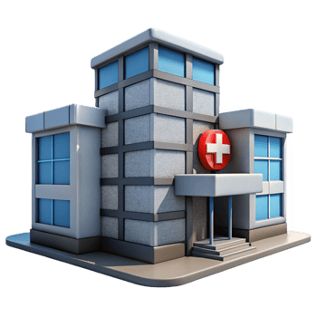 dramatic rustic Modern Architecture Hospital Building Isolated detailed png