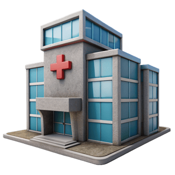 extraordinary minimalist Modern Architecture Hospital Building Isolated premium png
