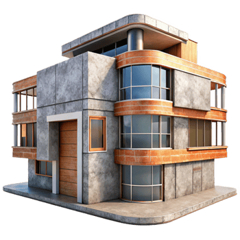 vibrant rustic Modern Architecture Residential Building Cutout high quality png