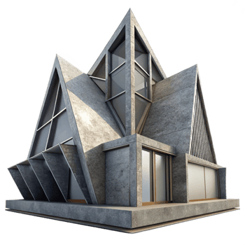 magnificent classic Modern Architecture Silhouette with Clean Lines Isolated Element high quality png