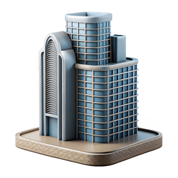 serene artistic Modern Architecture Skyscraper Cutout Element premium png