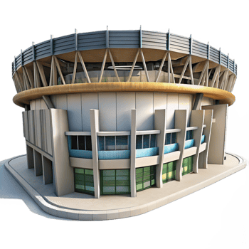 magnificent contemporary Modern Architecture Stadium Facade Cutout detailed png