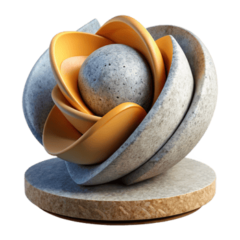 vibrant rustic Modern Art Sculpture Abstract Transparent Background png