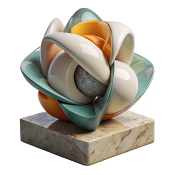 stunning creative Modern Art Sculpture Abstract Transparent Background high quality png