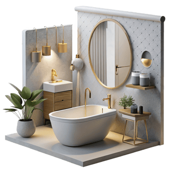 extraordinary classic Modern Bathroom Interior Minimalist Isolated exclusive png