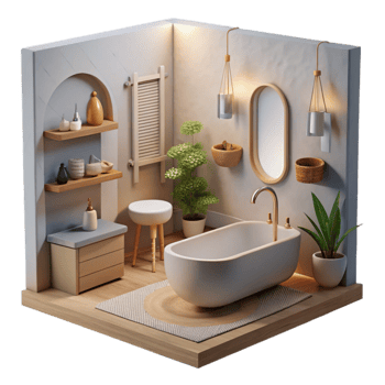 impressive minimalist Modern Bathroom Interior Minimalist Isolated premium png