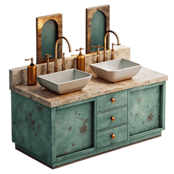 stunning traditional Modern Bathroom with Double Sink Isolated high quality png