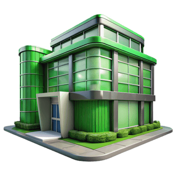 wonderful minimalist Modern City Building with Vertical Garden Transparent Background exclusive png