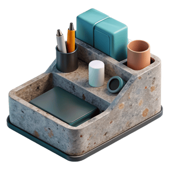 stunning minimalist Modern Desk Organizer Top View Cutout authentic png