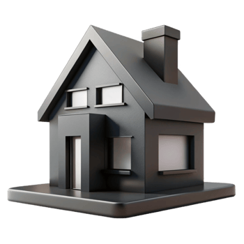 serene artistic Modern House Silhouette Minimalist Form Cutout authentic png