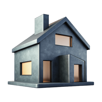 vibrant abstract Modern House Silhouette Minimalist Form Cutout high resolution png