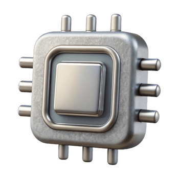 extraordinary modern Modern Microchip Design with Silver Finish Isolated authentic png