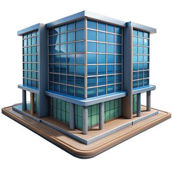 beautiful traditional Modern Office Building Glass Facade Transparent Background high resolution png