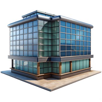 stunning creative Modern Office Building Glass Facade Transparent Background exclusive png