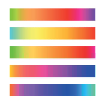 Vibrant gradient bars showcasing a spectrum of colors, perfect for design and art projects. vector