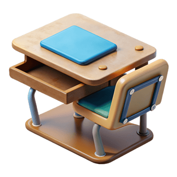 wonderful vintage Modern School Desk with Tablet Cutout png