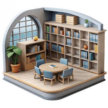 wonderful modern Modern School Library Interior Cutout exclusive png
