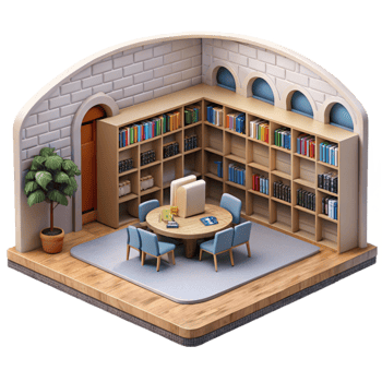 magnificent rustic Modern School Library Interior Cutout high quality png