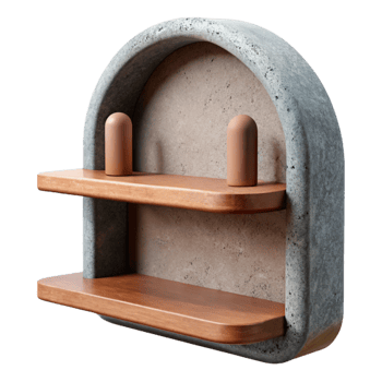 stunning modern Modern Wall Shelf Front View Cutout professional png