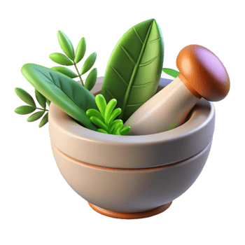 extraordinary artistic Mortar and Pestle with Herbs Cutout high resolution png