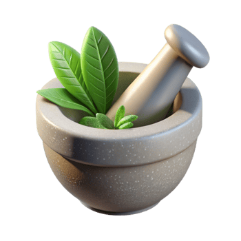 impressive rustic Mortar and Pestle with Herbs Cutout professional png