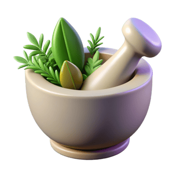 wonderful classic Mortar and Pestle with Herbs Cutout premium png