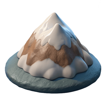 dramatic minimalist Mountain Peak Aerial View with Snow Cap Cutout png