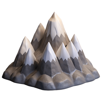 elegant rustic Mountain Range Snow Capped Peaks Isolated genuine png