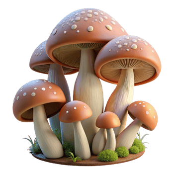impressive traditional Mushroom Growing in Forest Close Up Isolated authentic png