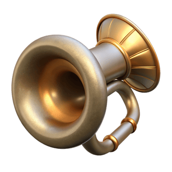 beautiful contemporary Musical Horn Cutout with Brass Finish high quality png