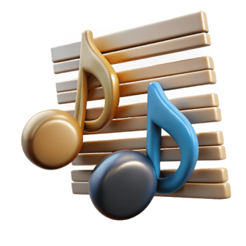 dramatic creative Music Education Notes and Clef Isolated png