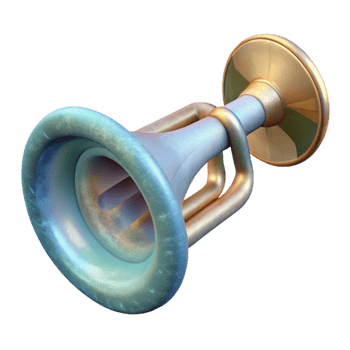 wonderful contemporary Music Instrument Trumpet Side View Transparent Background high quality png