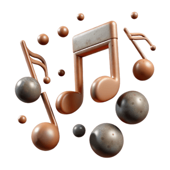 elegant modern Music Notes Floating Upward Element detailed png
