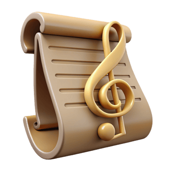 elegant artistic Music Sheet with Treble Clef Element png