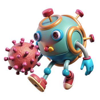 beautiful vintage Nanobot Delivering Antibodies to Cell Isolated detailed png