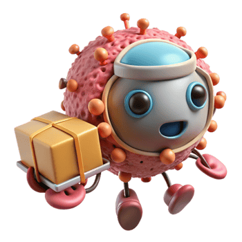 serene creative Nanobot Delivering Proteins to Cell Isolated authentic png