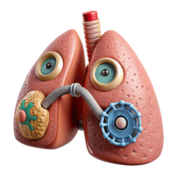 vibrant contemporary Nanobot Repairing Damaged Lung Cell Cutout high quality png