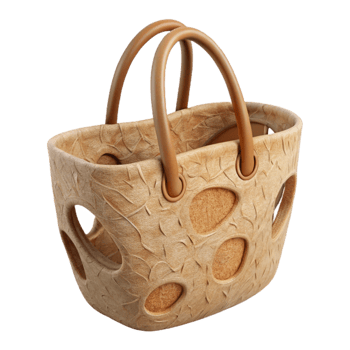 dramatic contemporary Natural Fiber Tote Bag with Long Handles Cutout high resolution png
