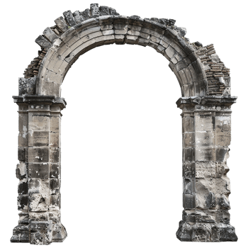 Ancient Roman Archway Ruins Stone Structure Architectural Detail Historical Landmark png