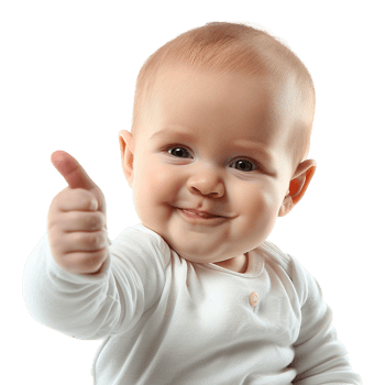 Adorable Baby Giving Thumbs Up Happy Infant Child Portrait png