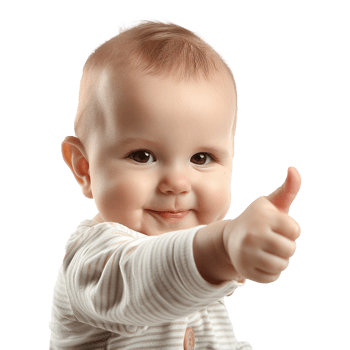 Adorable Baby Giving Thumbs Up Happy Infant Child Toddler Portrait png