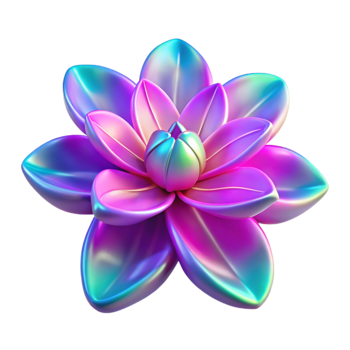 elegant rustic Neon Flower Petals Transparent Element high resolution png