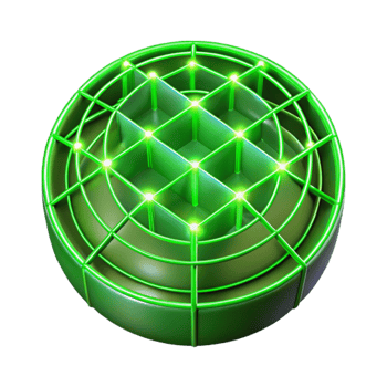 serene minimalist Neon Green Lines Representing Virtual Grid System Transparent Background exclusive png