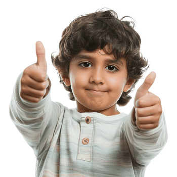 Adorable Young Boy Giving Two Thumbs Up a Happy Positive Expression png