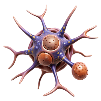 serene creative Neuron Cell Structure Detailed Illustration Transparent Background premium png