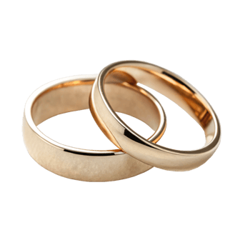 A Pair of Elegant Gold Wedding Bands Beautifully Intertwined png
