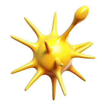 wonderful classic Neuron Firing Bright Yellow Cutout authentic png